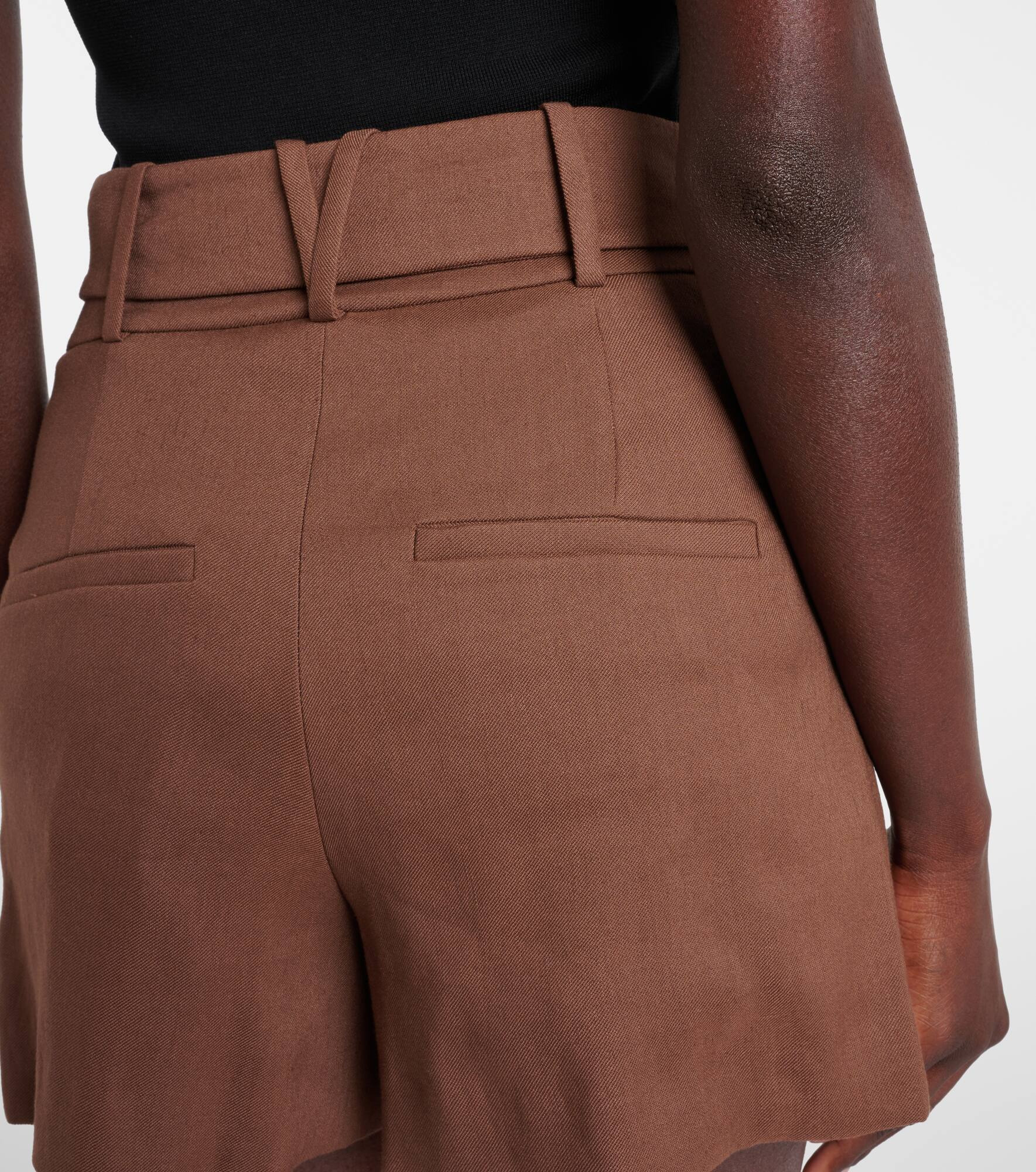 Piper belted linen-blend shorts - 5