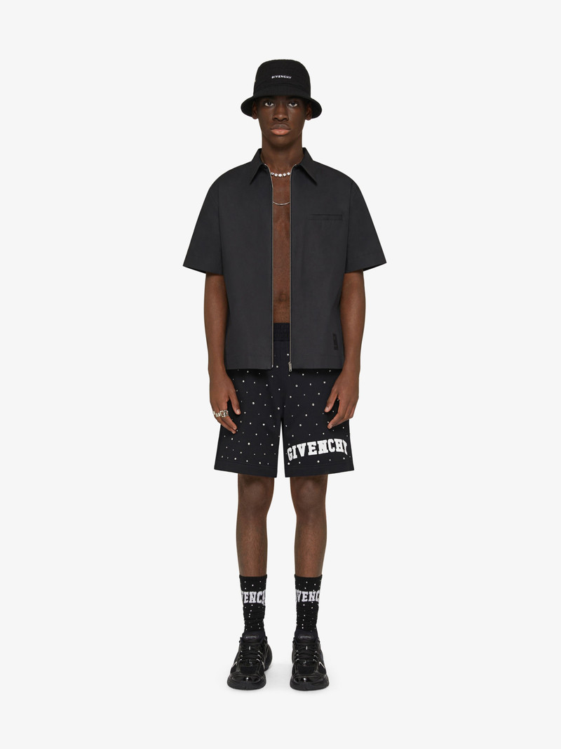Givenchy GIVENCHY COLLEGE BERMUDA SHORTS IN FELPA WITH RHINESTONES outlook