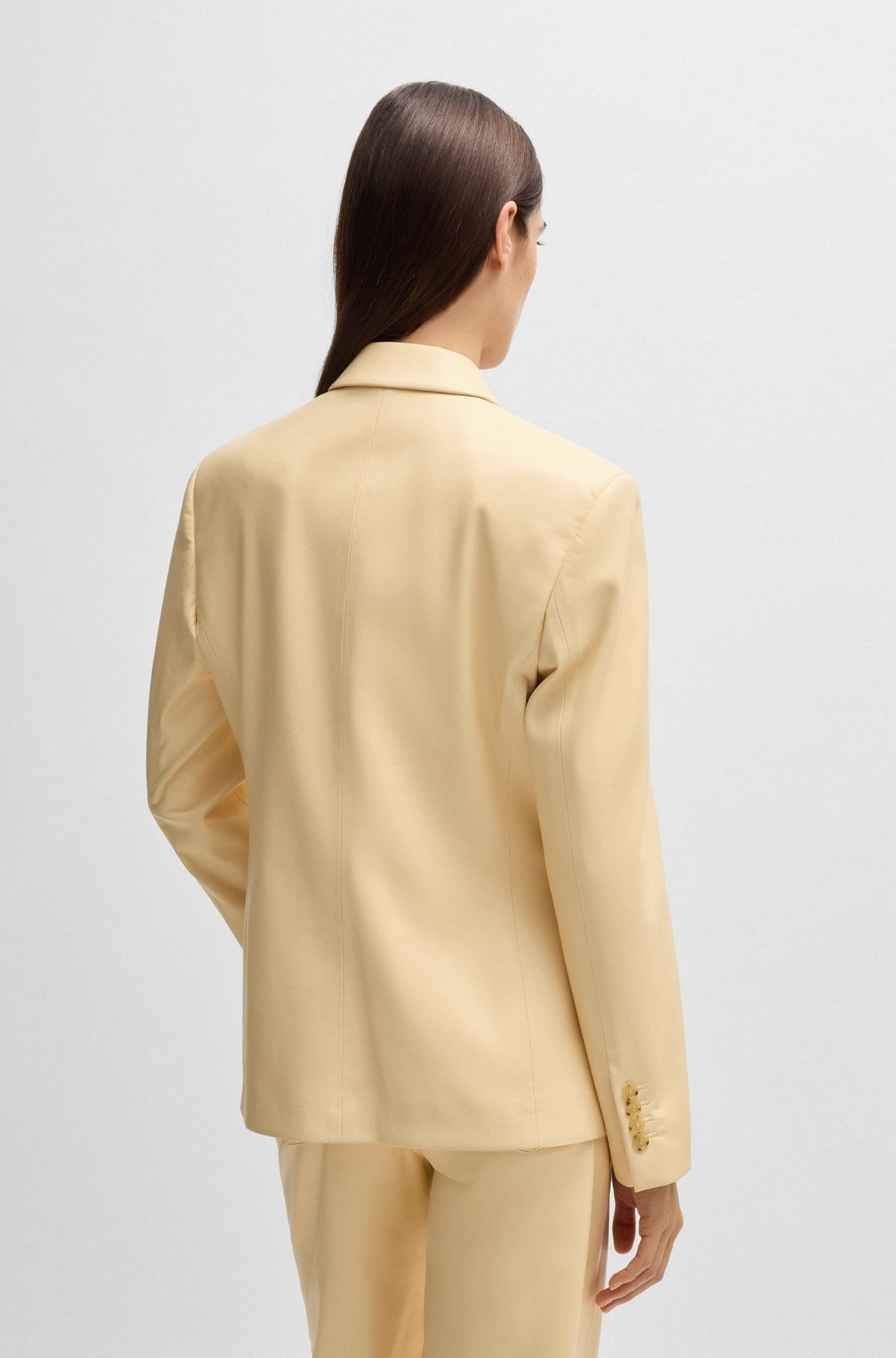 REGULAR-FIT DOUBLE-BREASTED BLAZER IN FAUX LEATHER - 4