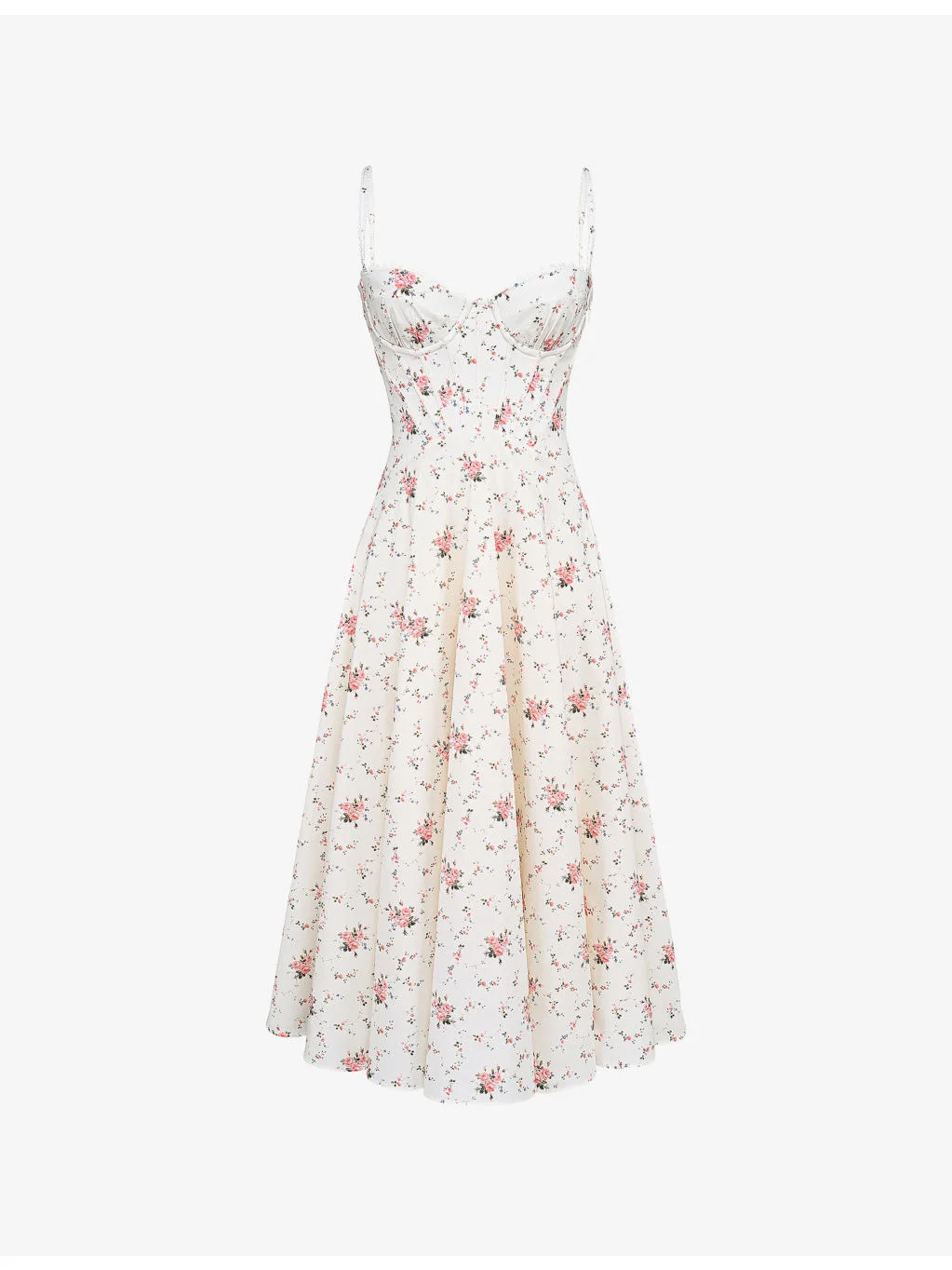 Steffani Floral-Print Stretch-Cotton Midi Dress - 1
