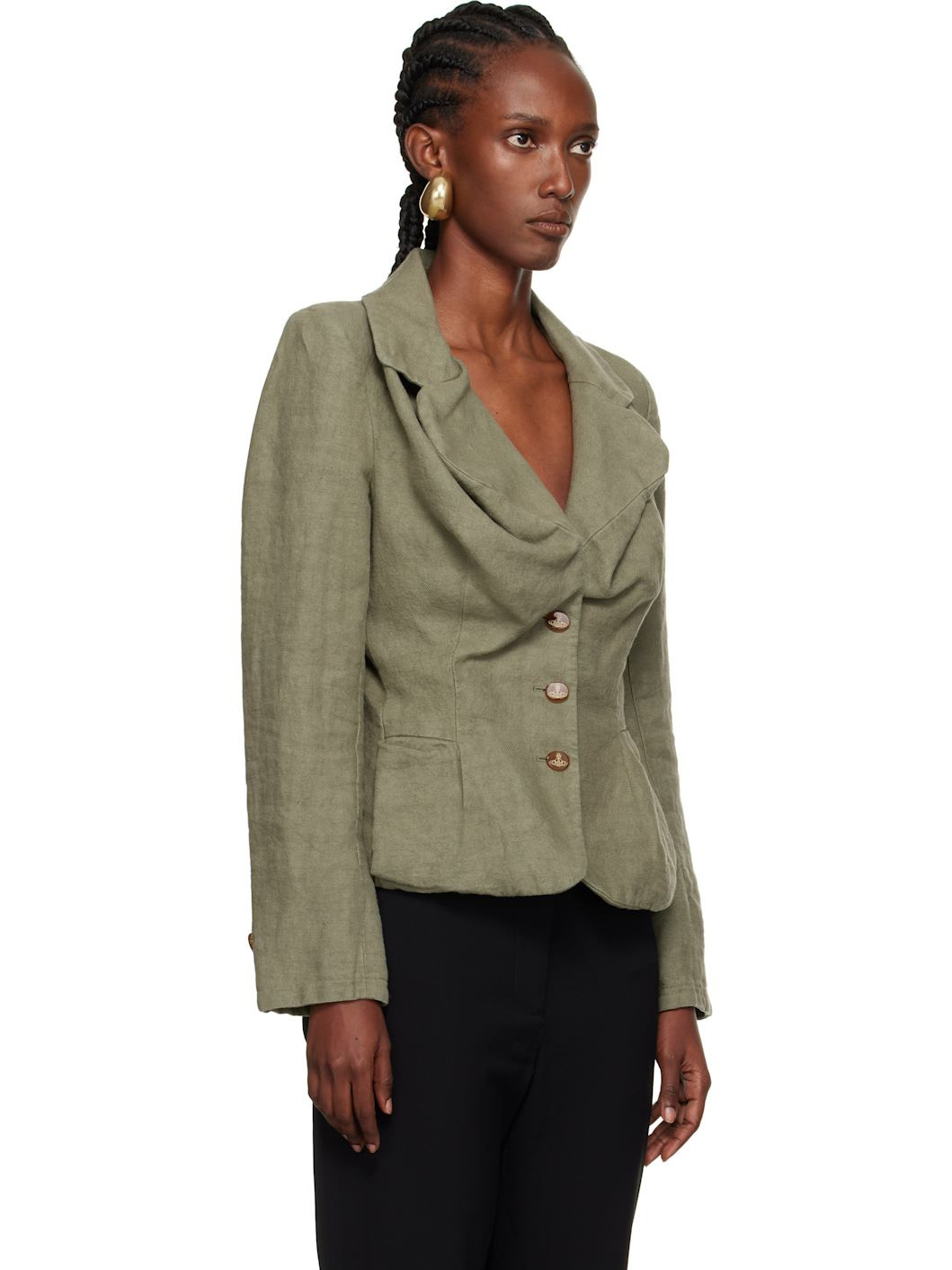 Khaki Drunken Blazer - 2