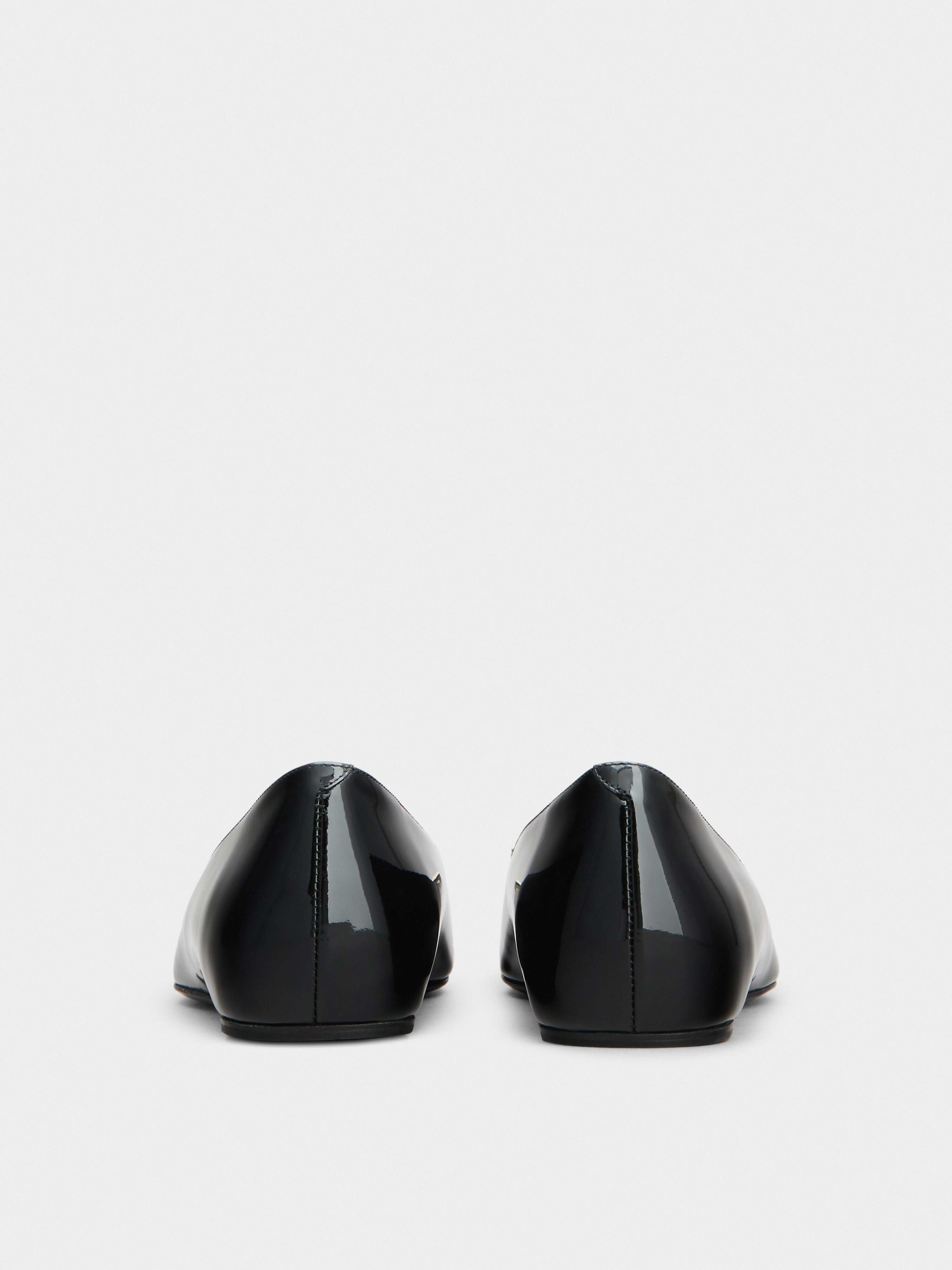 Trompette Metal Buckle Ballerinas in Patent Leather - 5
