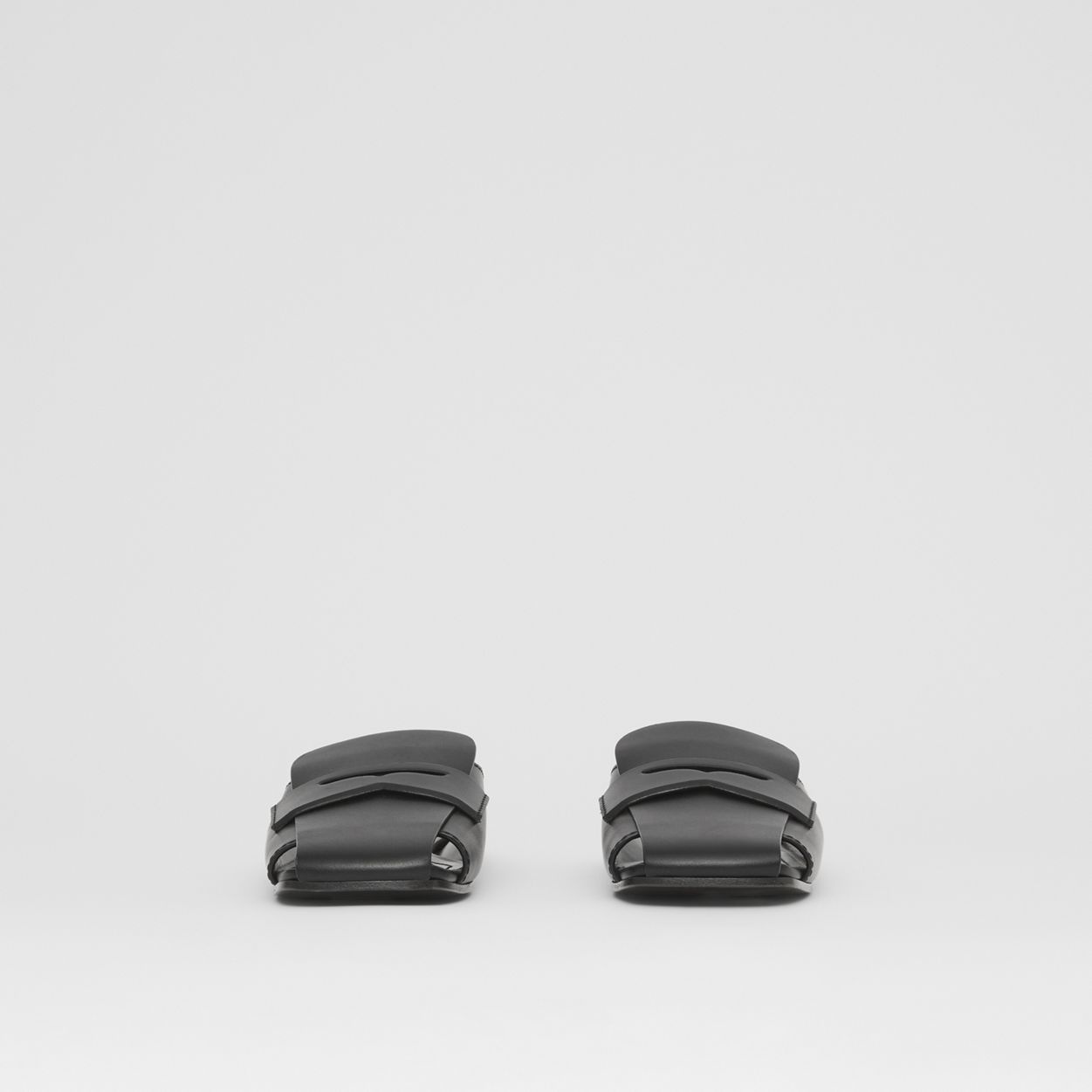 Loafer Detail Leather Mules - 5