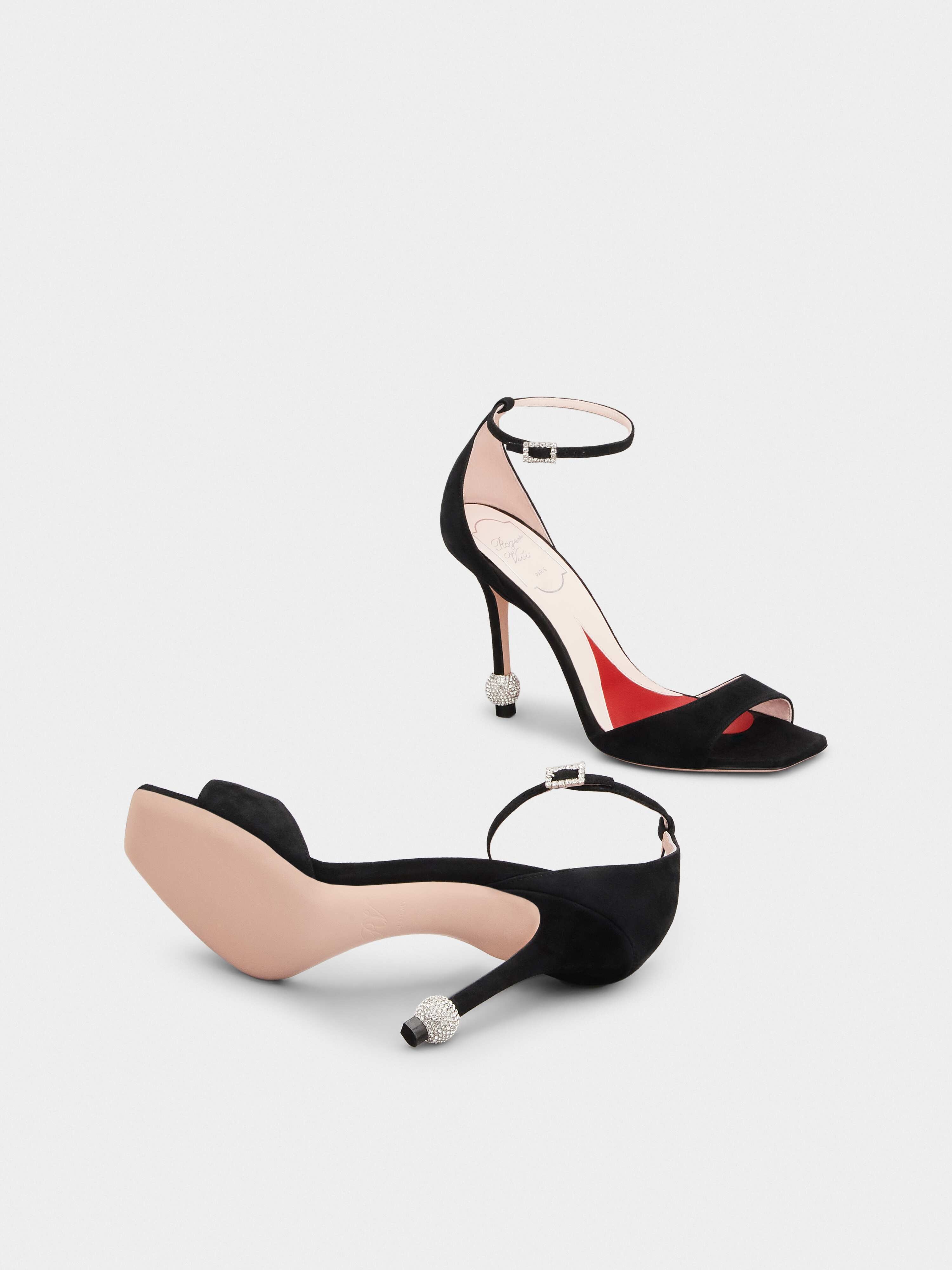 Vivier Marlène Strass Sandals in Suede - 6