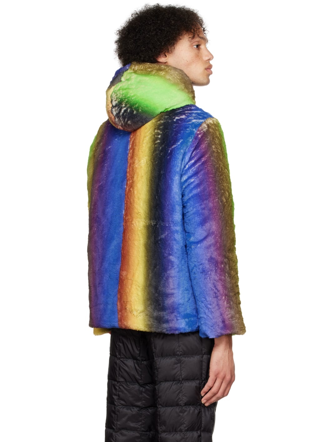 Multicolor Gradient Faux-Fur Jacket - 3