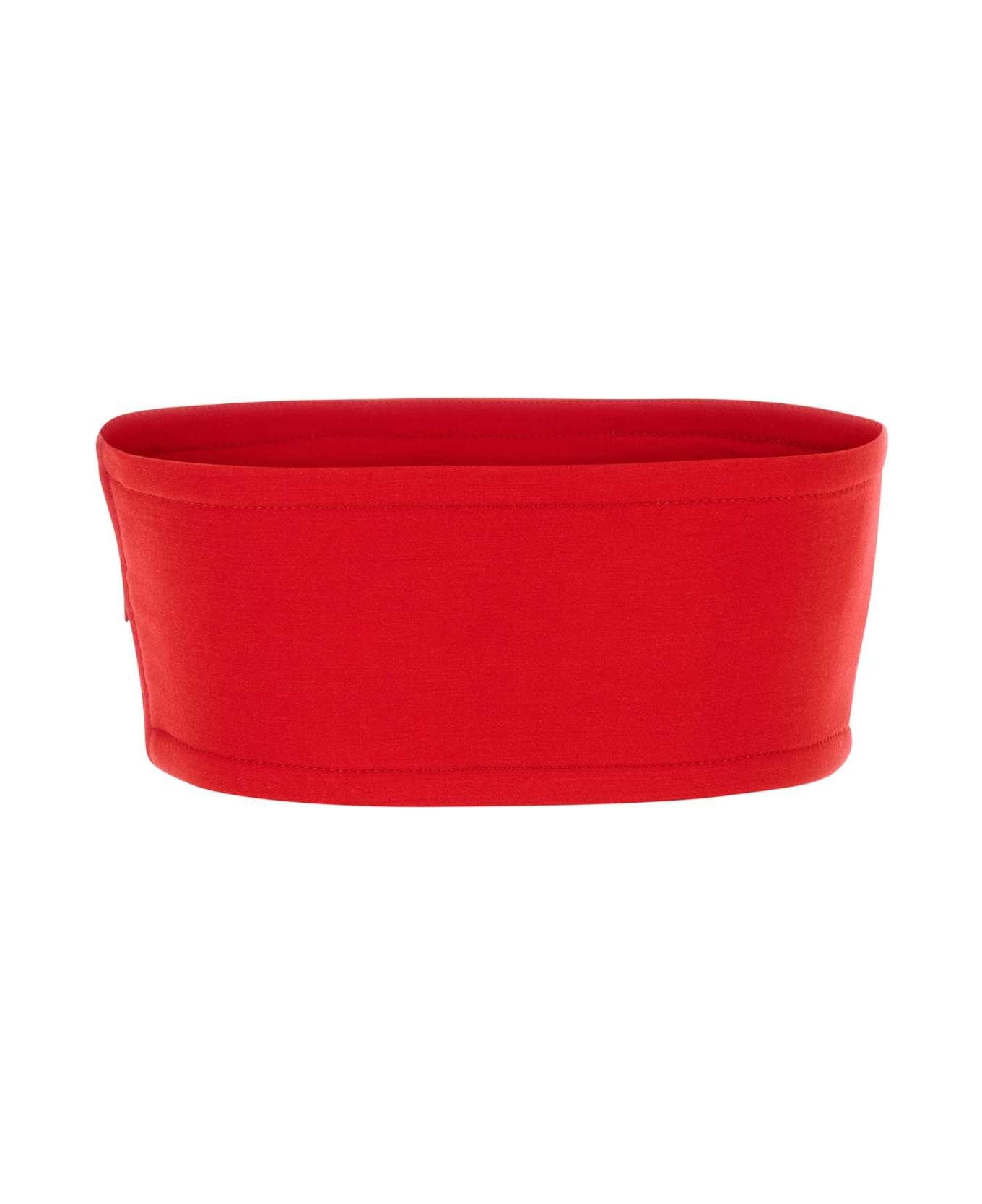 Red Wool Crop-top - 2