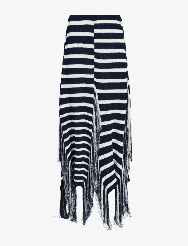 Yves Skirt in Stripe Fringed Knit 1