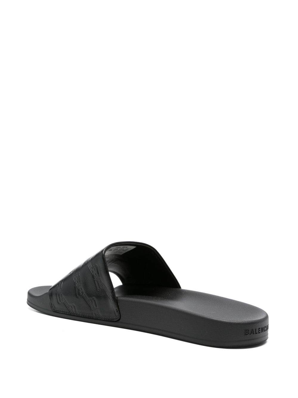 BB-monogram leather pool slides - 3