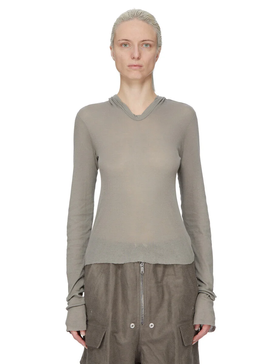 CROPPED HOODED RIB LS T - 1