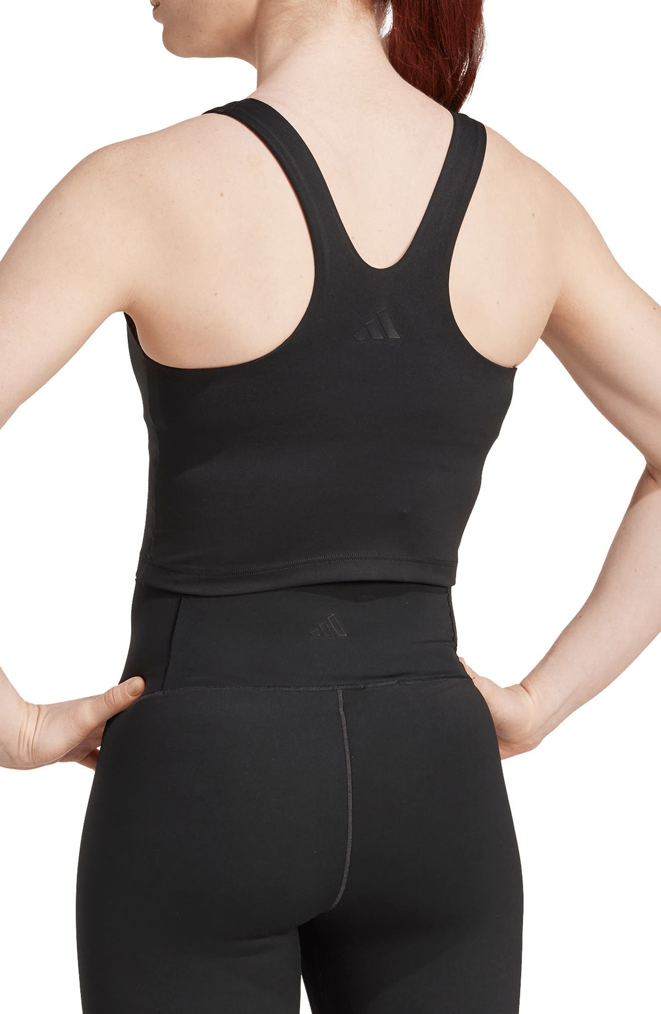 adidas All Me Medium Support Bra Tank in Black at Nordstrom - 2