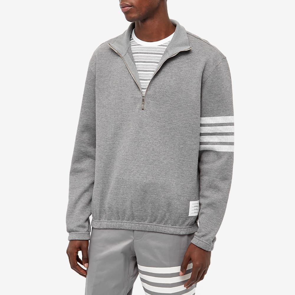 Thom Browne 4 Bar Half Zip Funnel Neck Sweat - 4