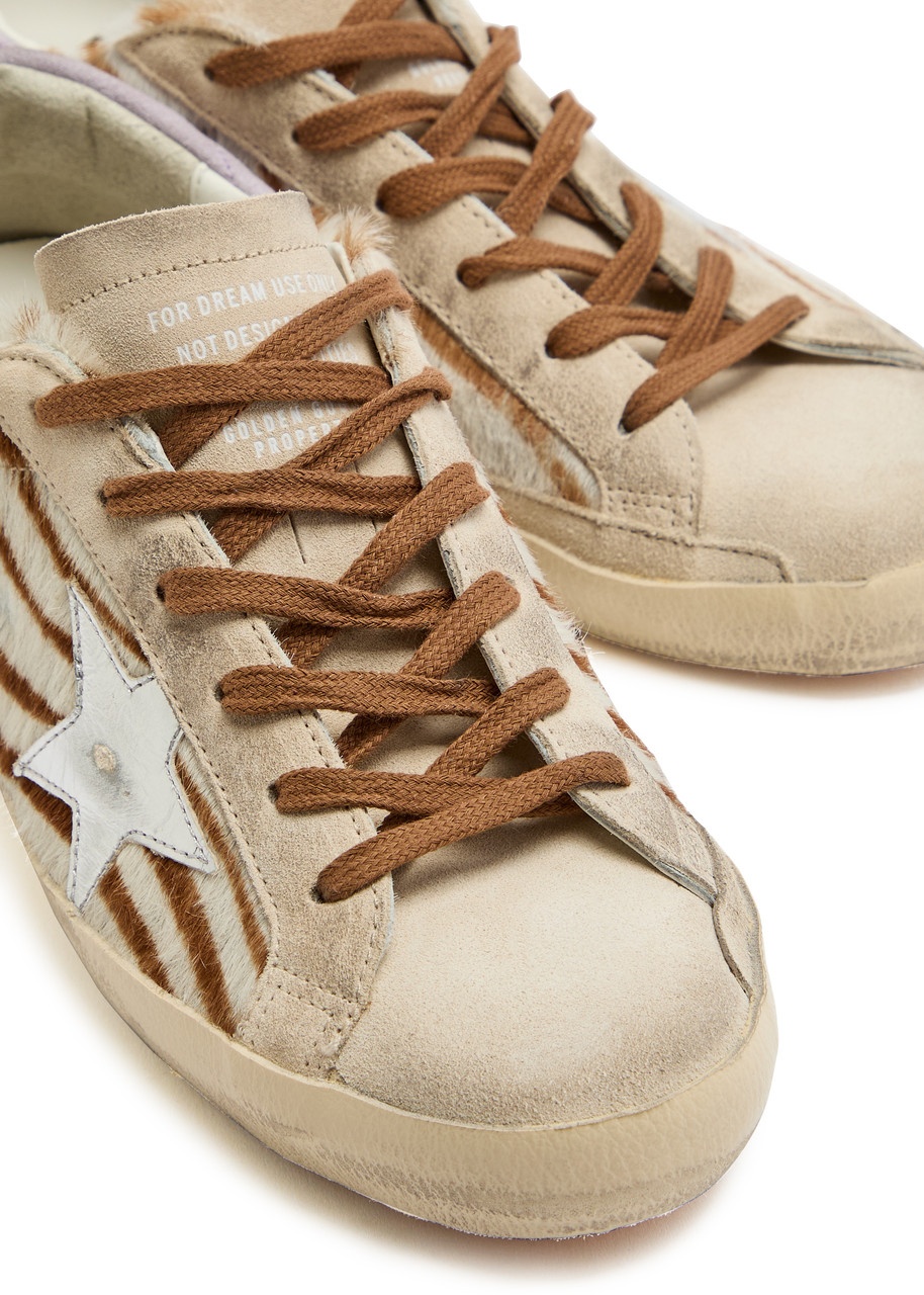 Golden Goose Super-star Zebra-print Calf-hair Sneakers - 3
