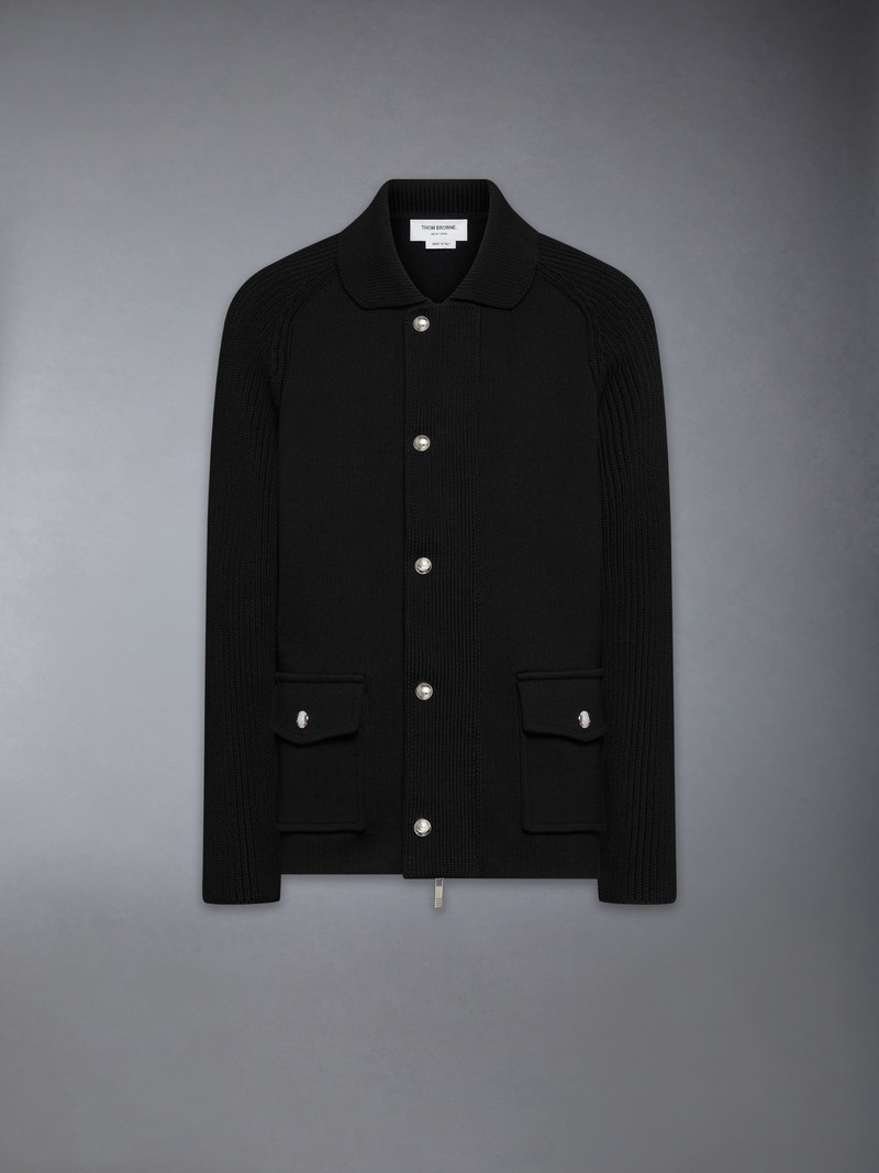 MIXED STITCH COTTON CASHMERE ZIP UP JACKET 1