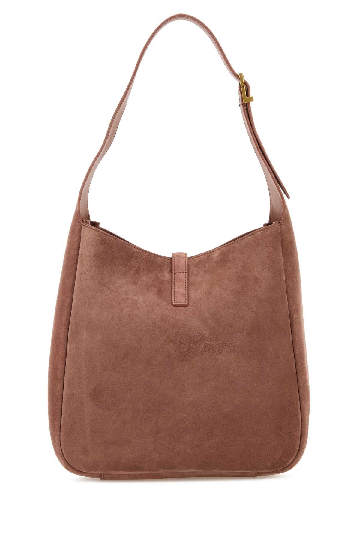 Saint Laurent Women Dark Pink Suede Small Le 5 Ã  7 Soft Shoulder Bag - 3
