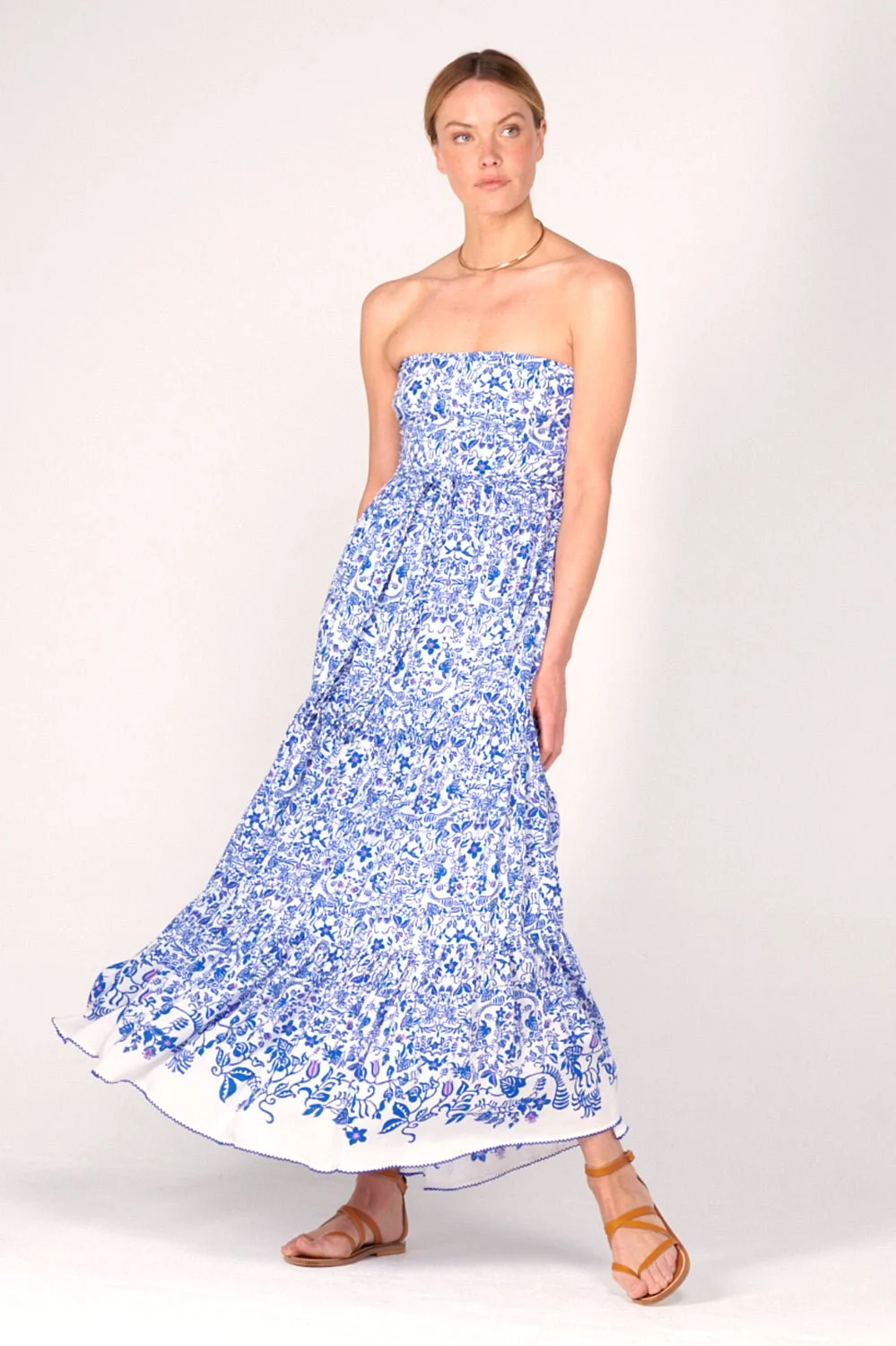 Long Dress Thelma - Blue Tiare - 1