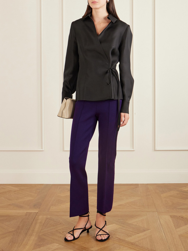 HIGH SPORT Kick Cropped Wool-blend Flared Pants outlook