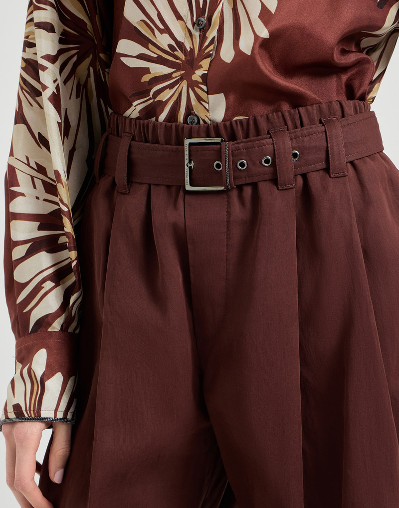 Cotton organza loose trousers with monili 4