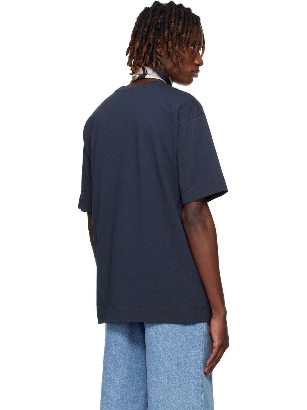 Navy Boxy Cotton T-shirt - 3