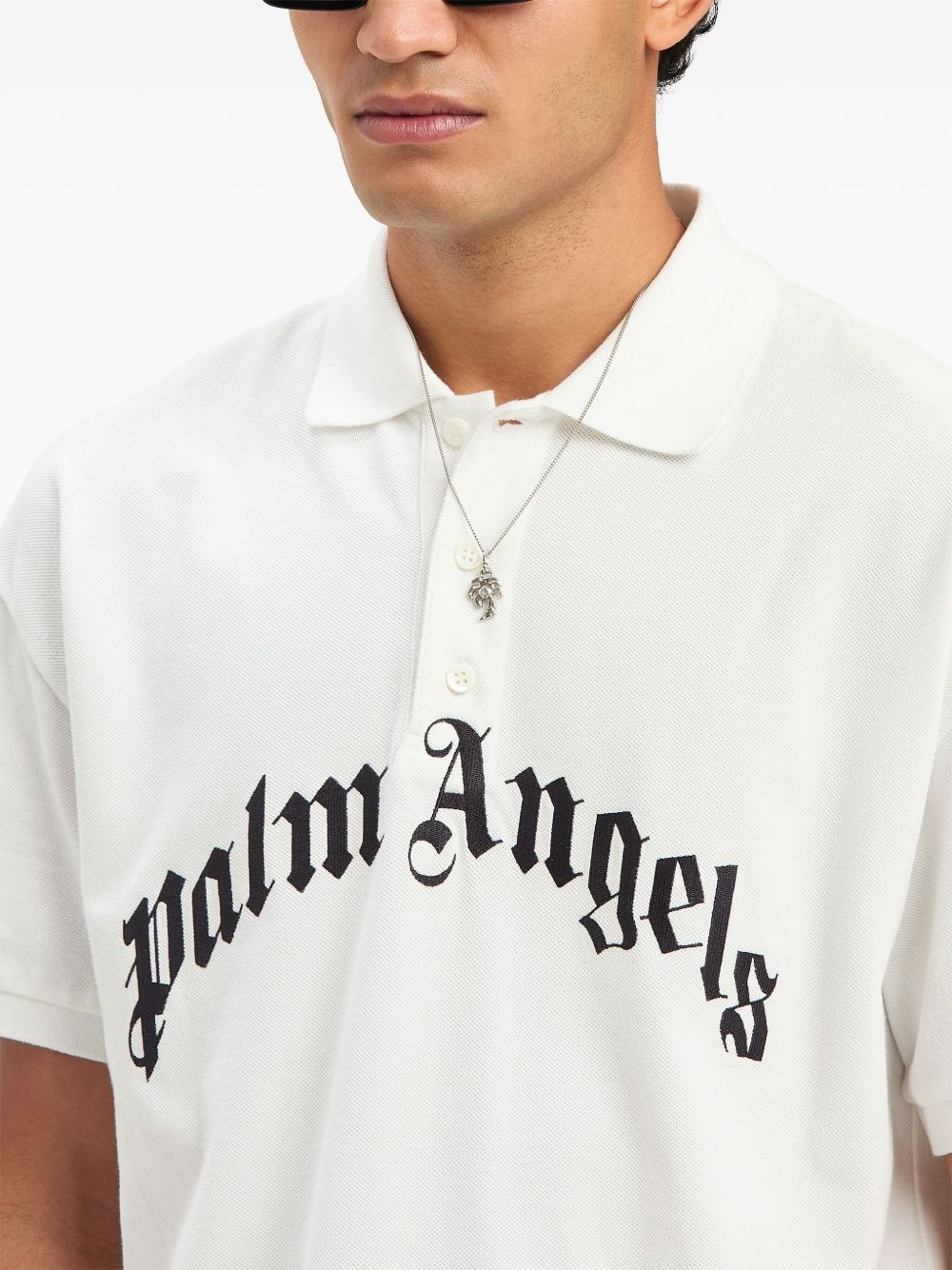 logo-embroidered polo t-shirt - 6