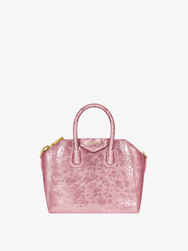 MINI ANTIGONA BAG IN LAMINATED LEATHER 1