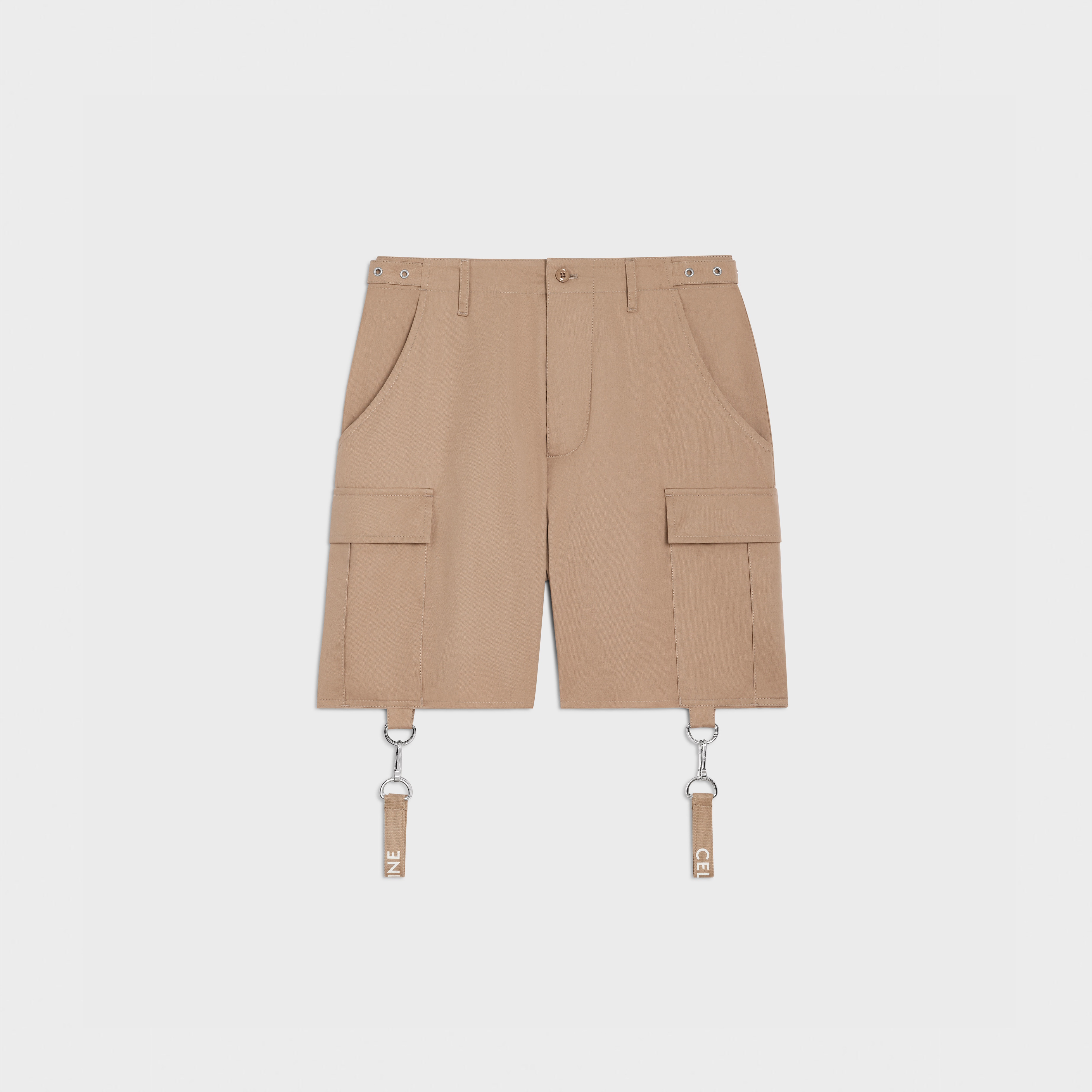 shorts with celine straps in cotton linen - 1