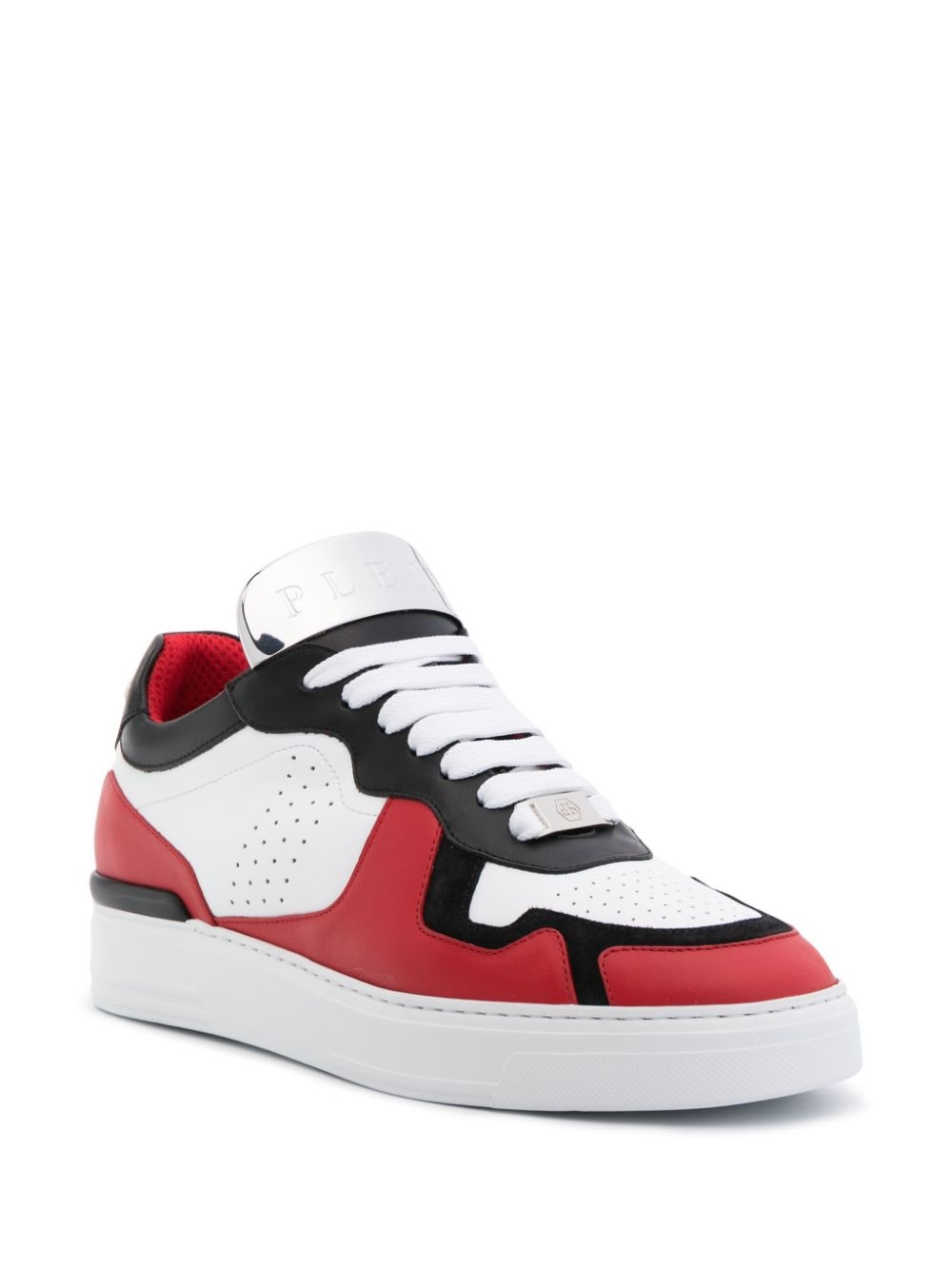 logo-plaque panelled sneakers - 2