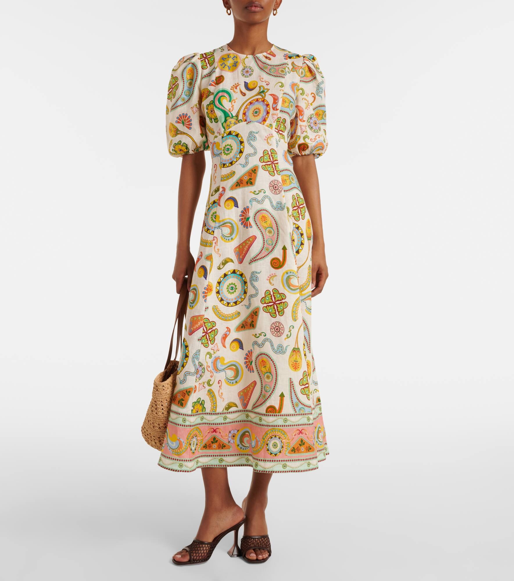 Arcade paisley linen midi dress - 2