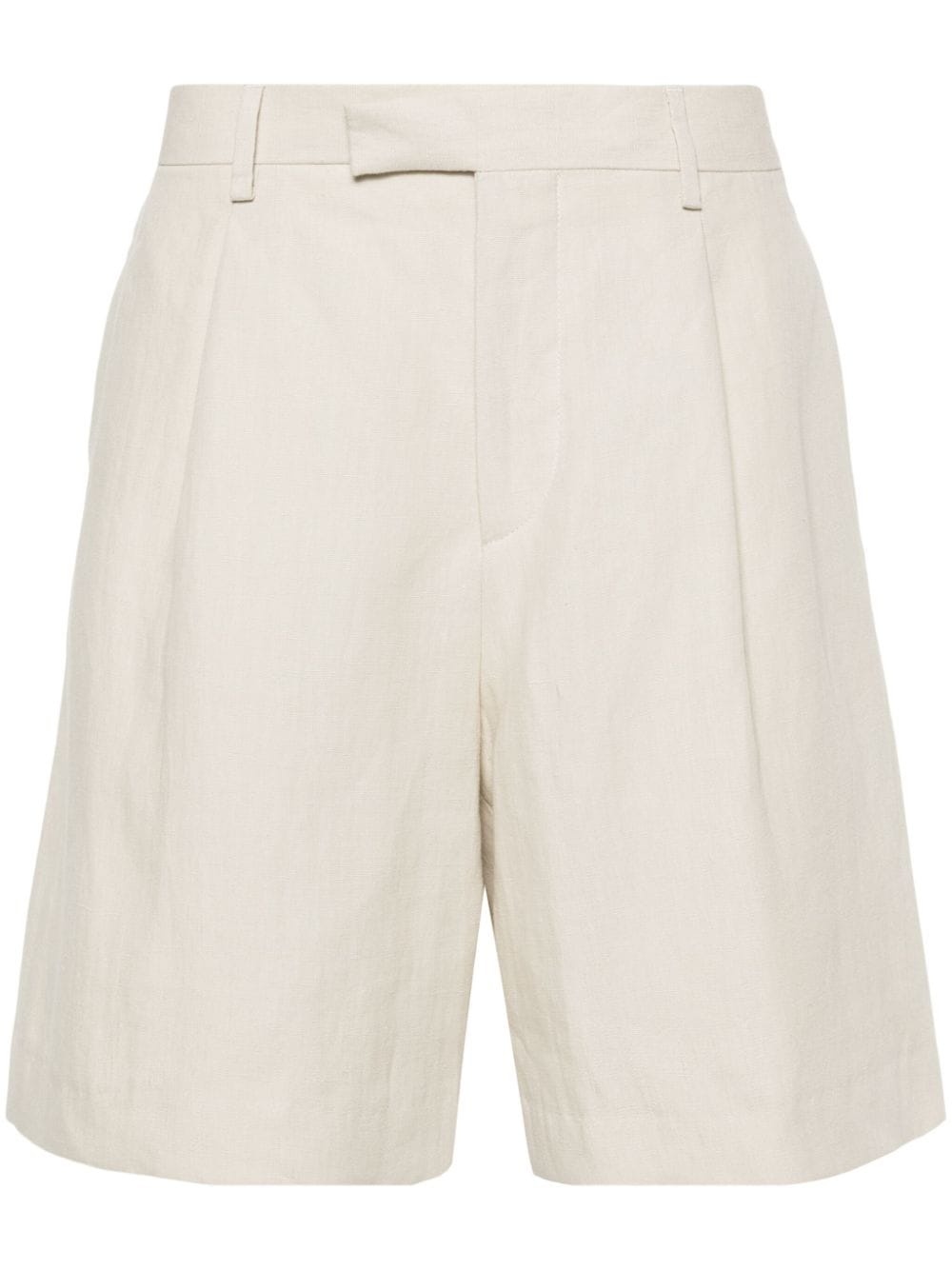 mid-rise linen bermuda shorts - 1