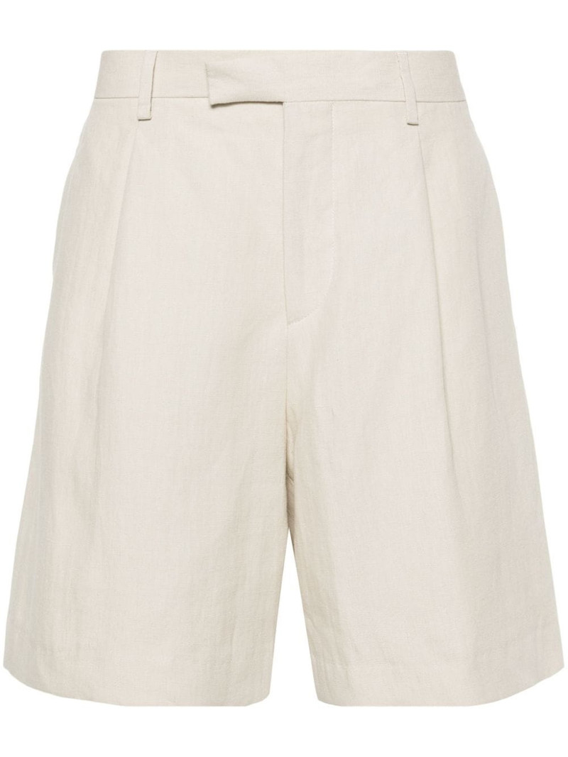 mid-rise linen bermuda shorts 1