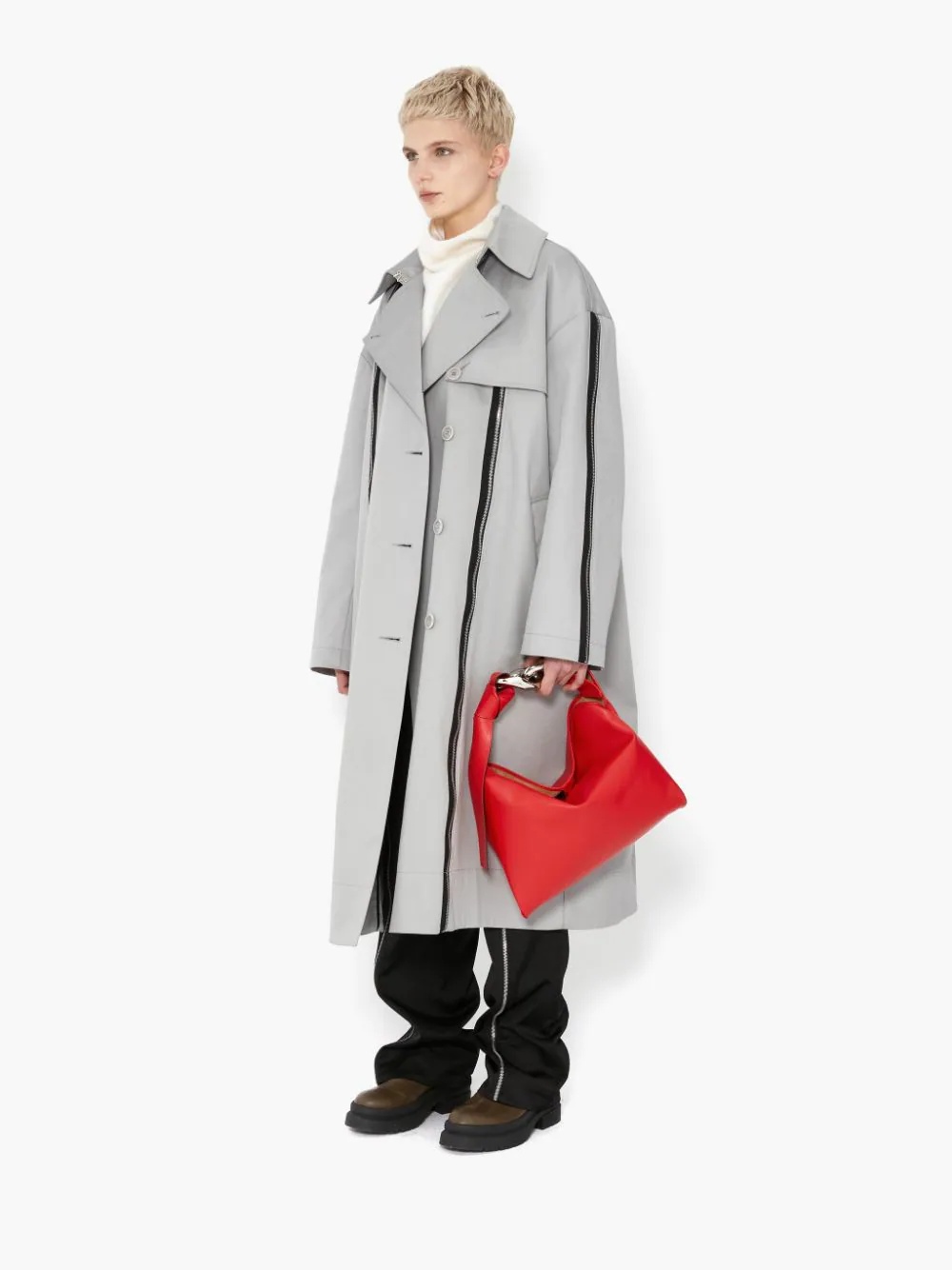 ZIP DETAIL TRENCH COAT - 3