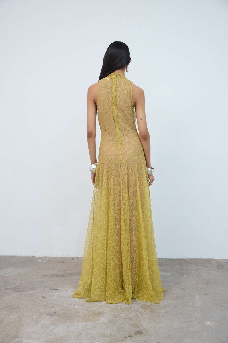 FOEHN MAXI DRESS IN YELLOW LACE 3