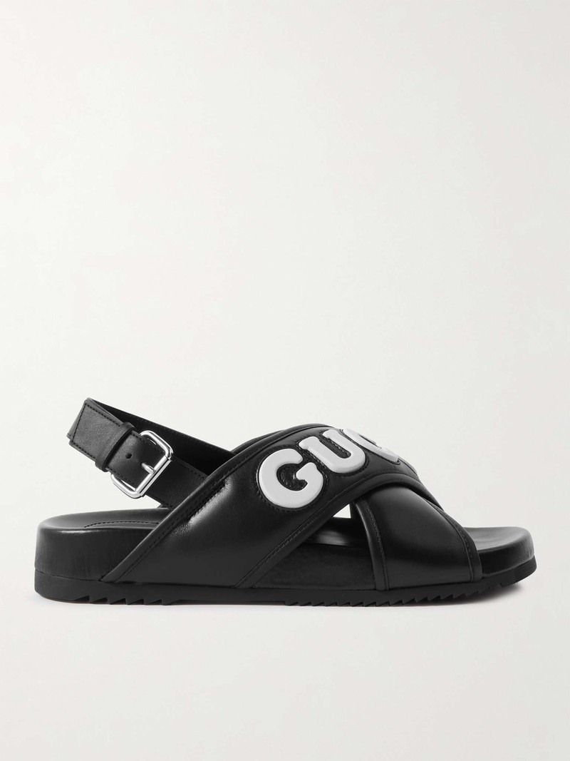 Logo-Embossed Leather Sandals - 1