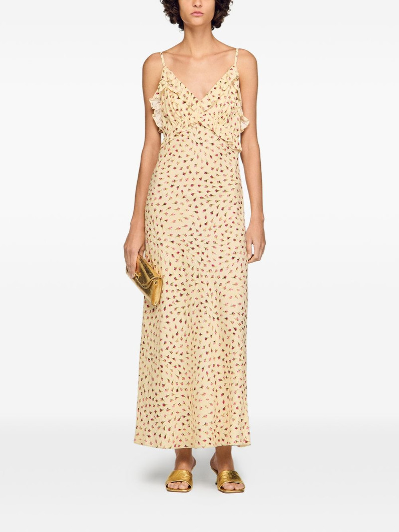 Sandro ruffled-detail floral-print maxi dress outlook