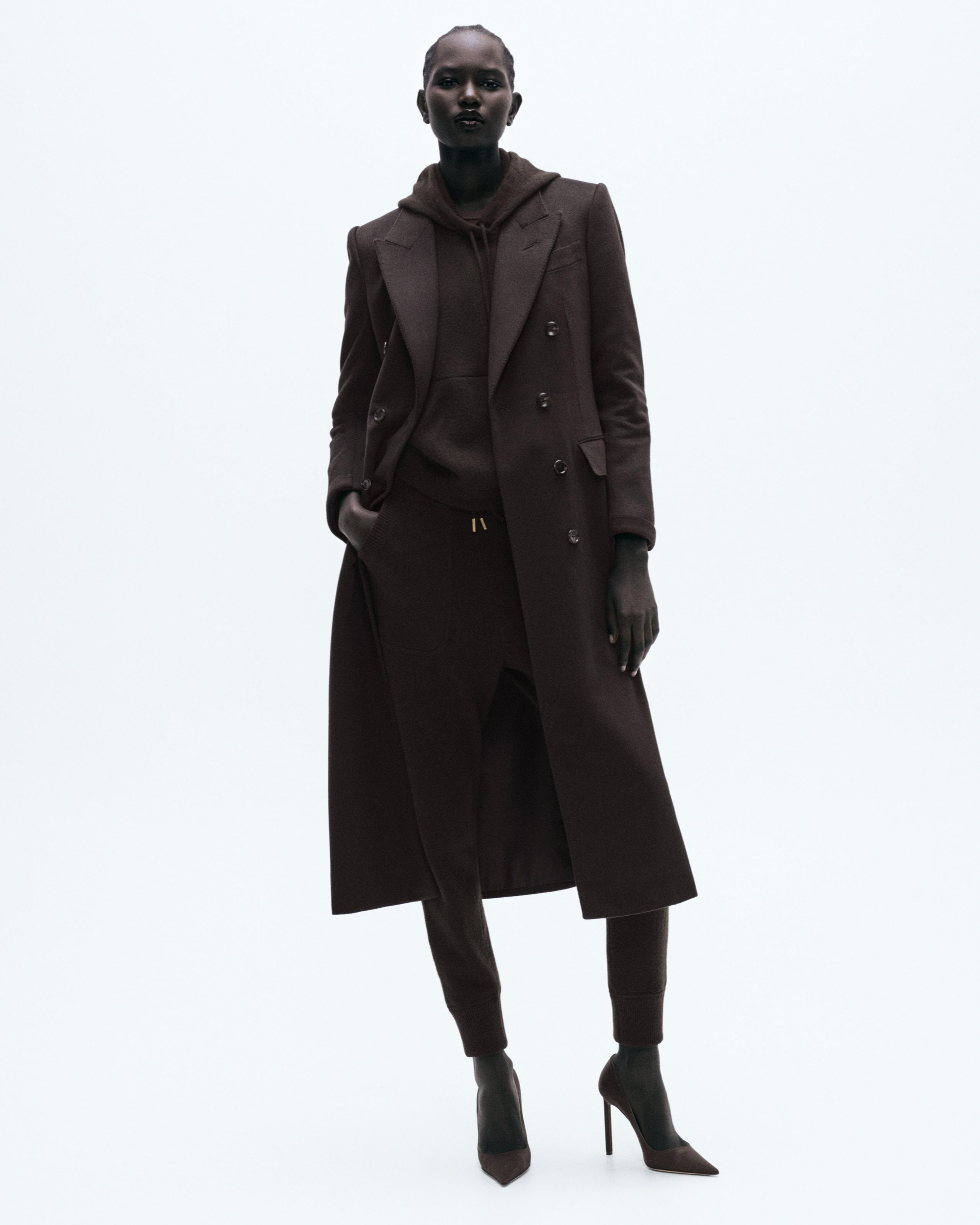 DOUBLE BREASTED CASHMERE COAT - 4
