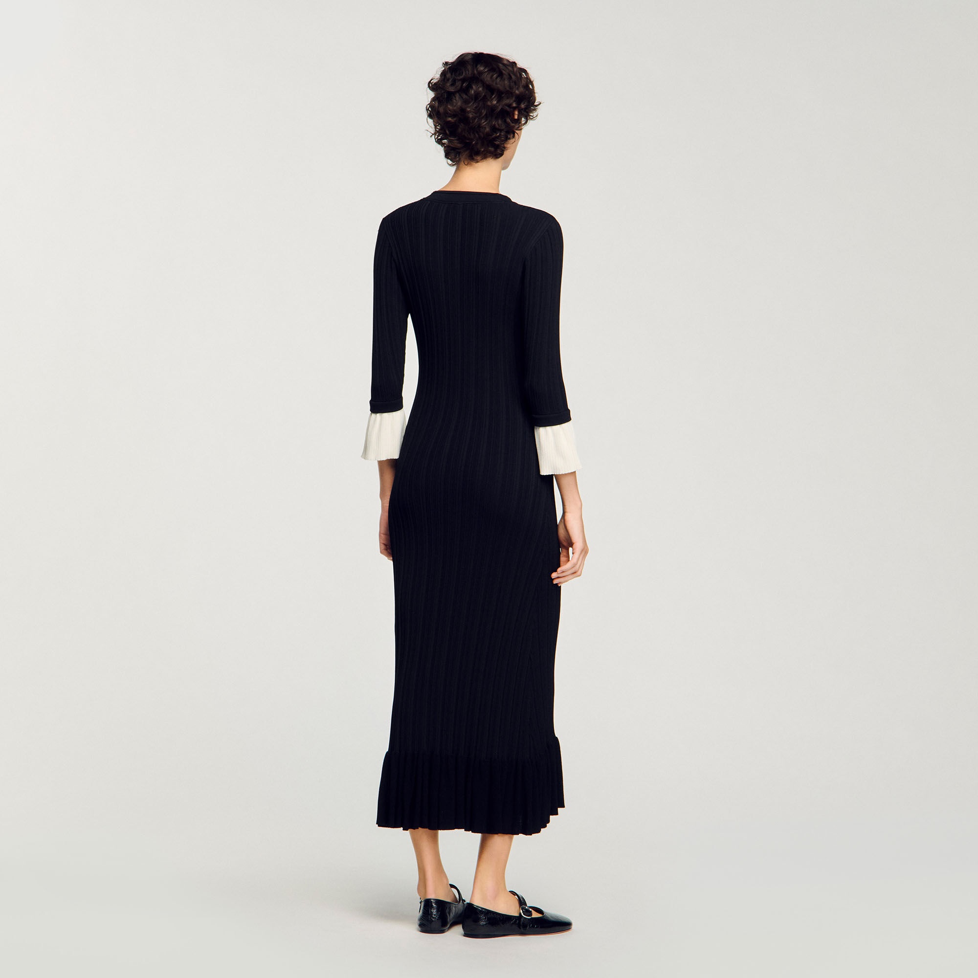TWO-TONE KNIT MAXI DRESS - 5
