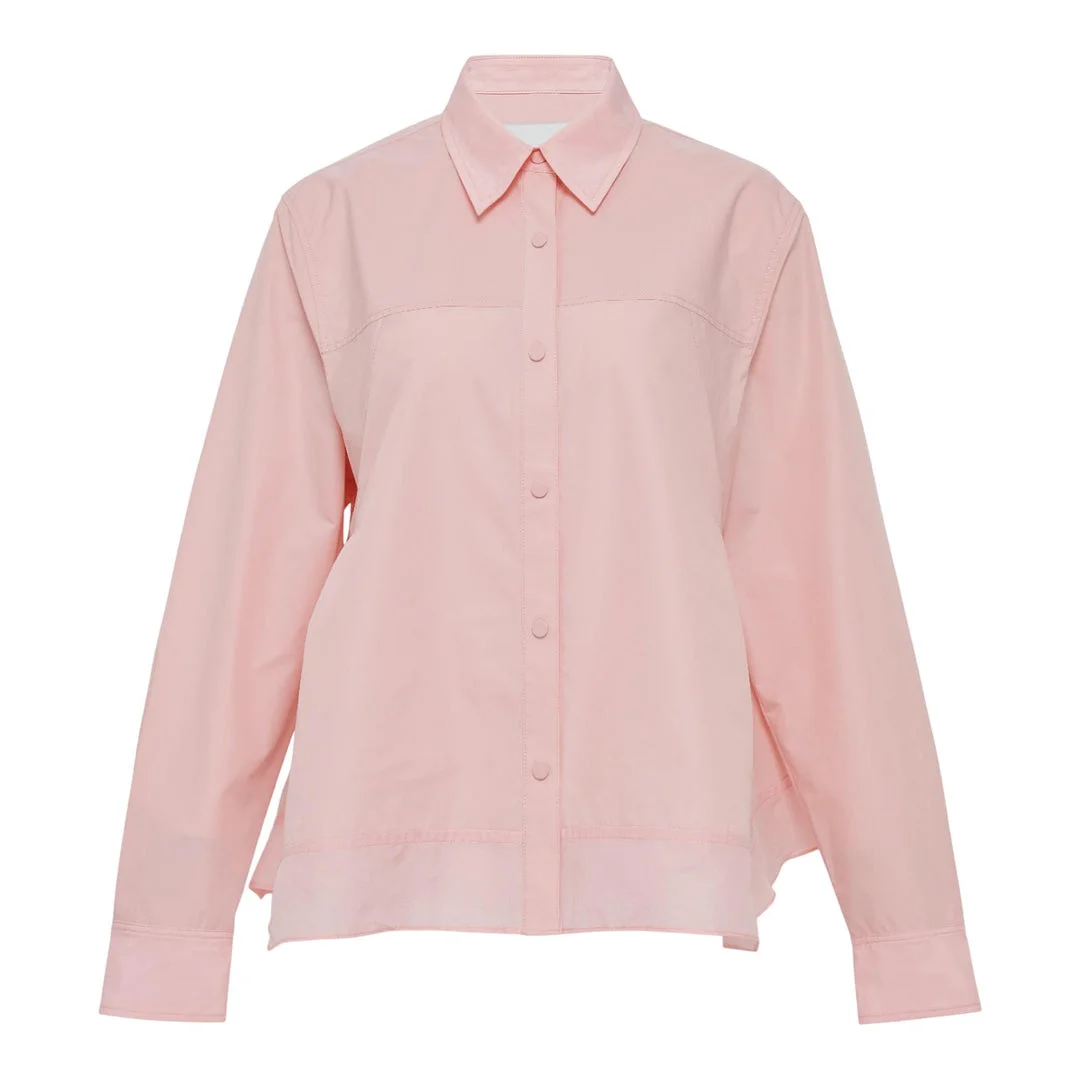 Flounce Hem Long Sleeve Shirt - 1