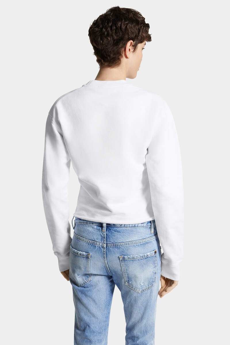 SUPERNEGATIVE DYED JUST RIGHT CROPPED RAW HEM CREWNECK - 4