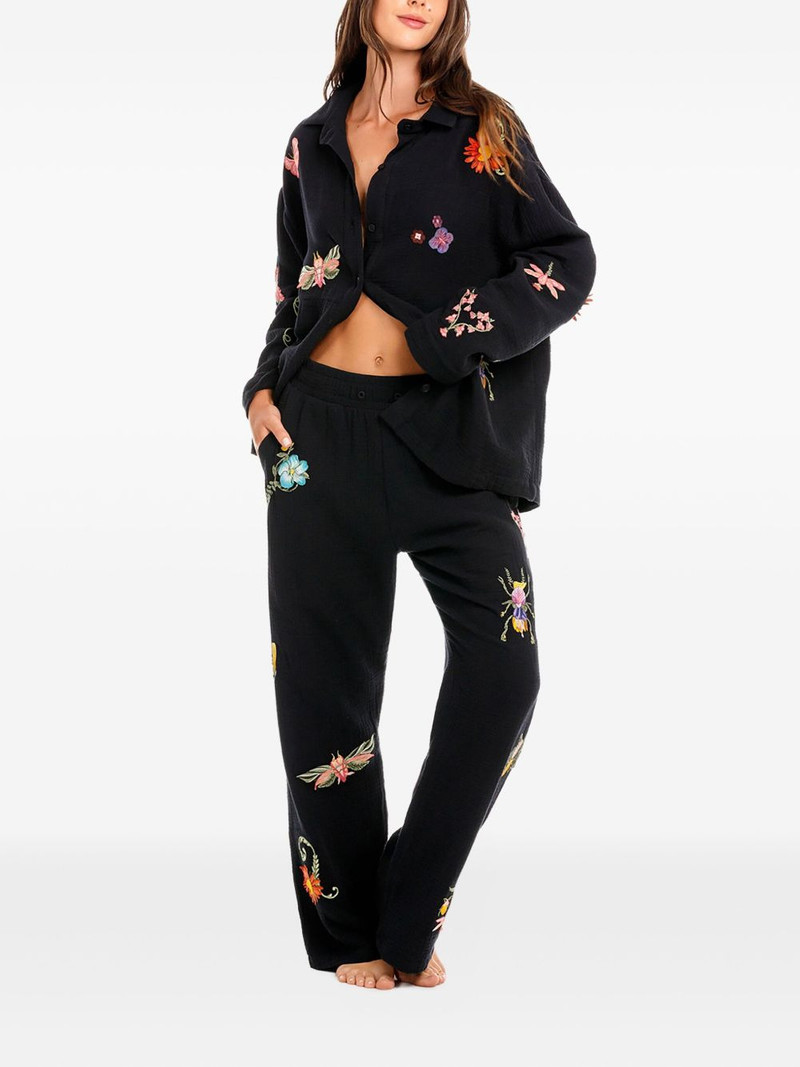 Agua by Agua Bendita embroidered-floral insect trousers outlook
