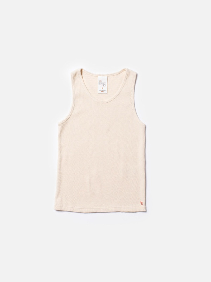Nudie Jeans Elsie Rib Tank Top Egg White outlook