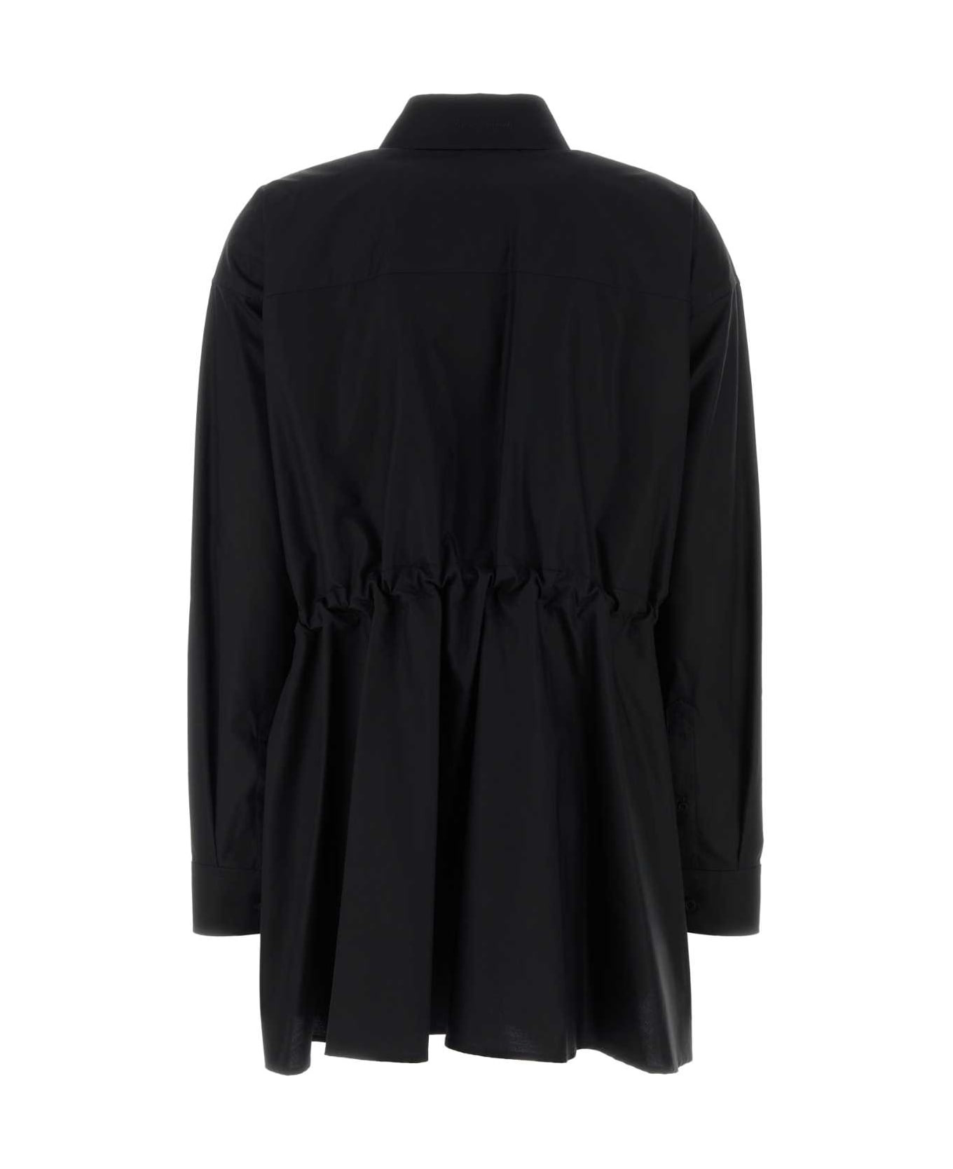 Black Poplin Shirt Dress - 2