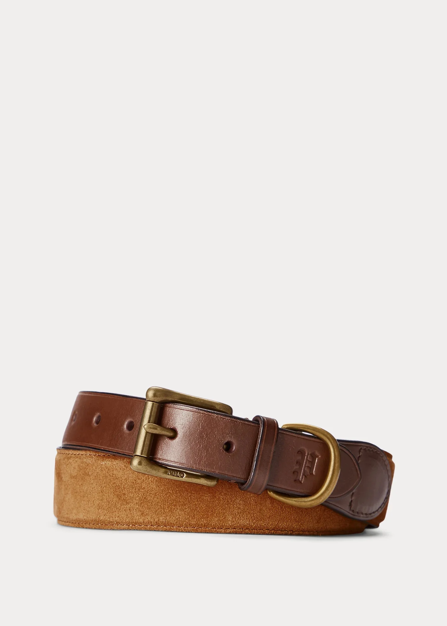 Leather-Trim Suede Belt - 1
