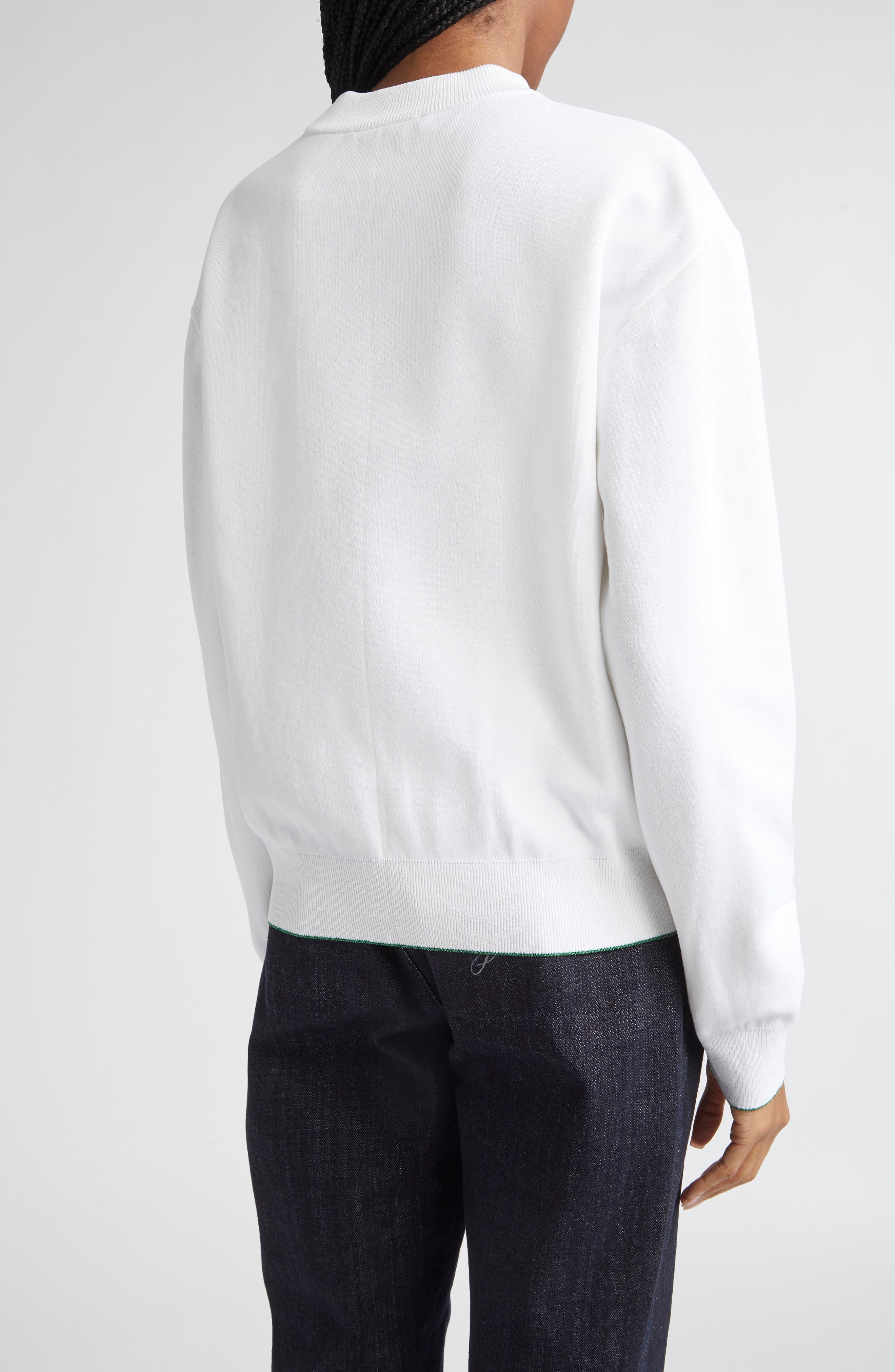 Jacquemus La Maille Venice Embroidered Sweatshirt in Hotel Address White at Nordstrom - 2