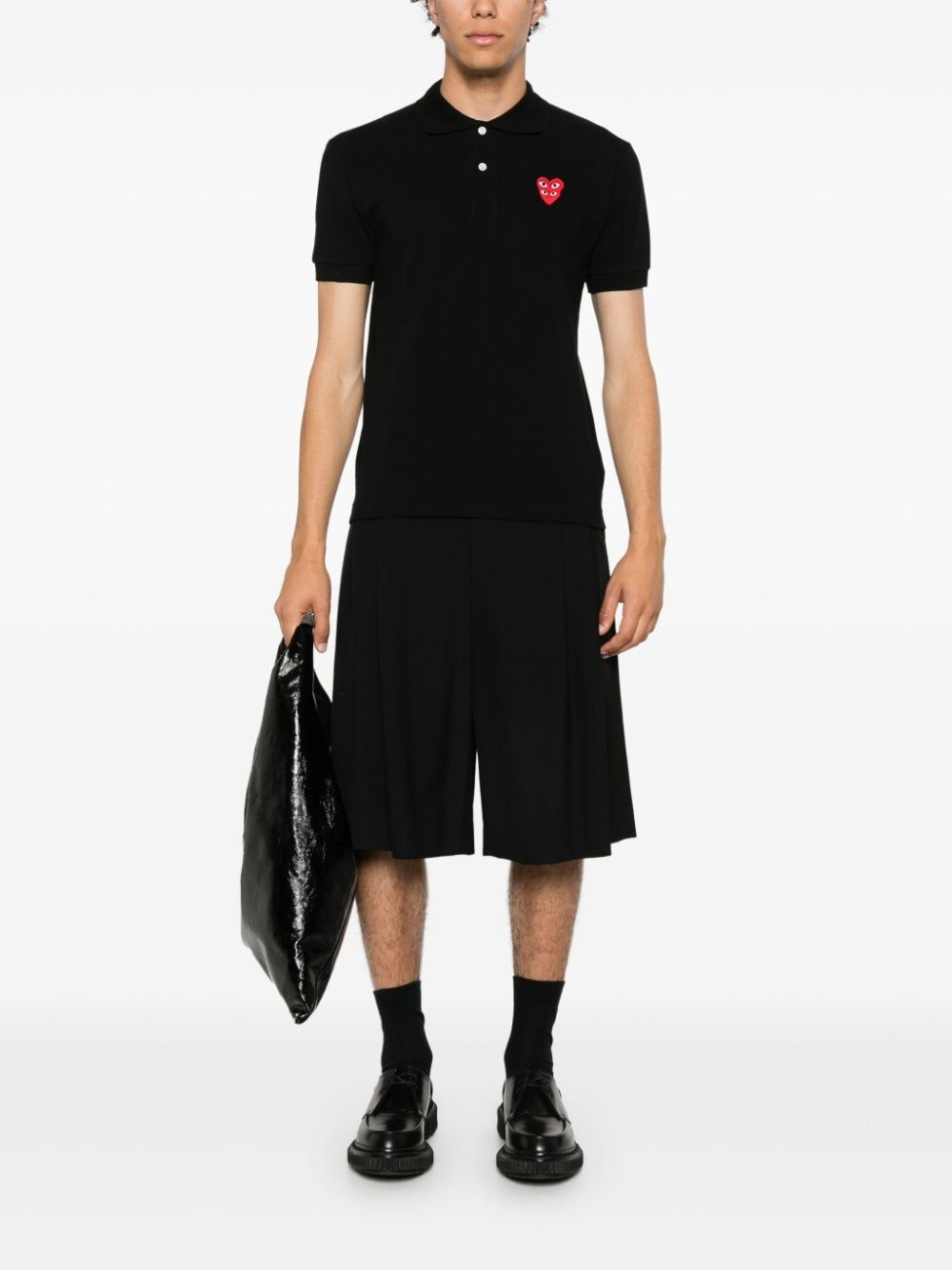 heart-patch cotton polo shirt - 3