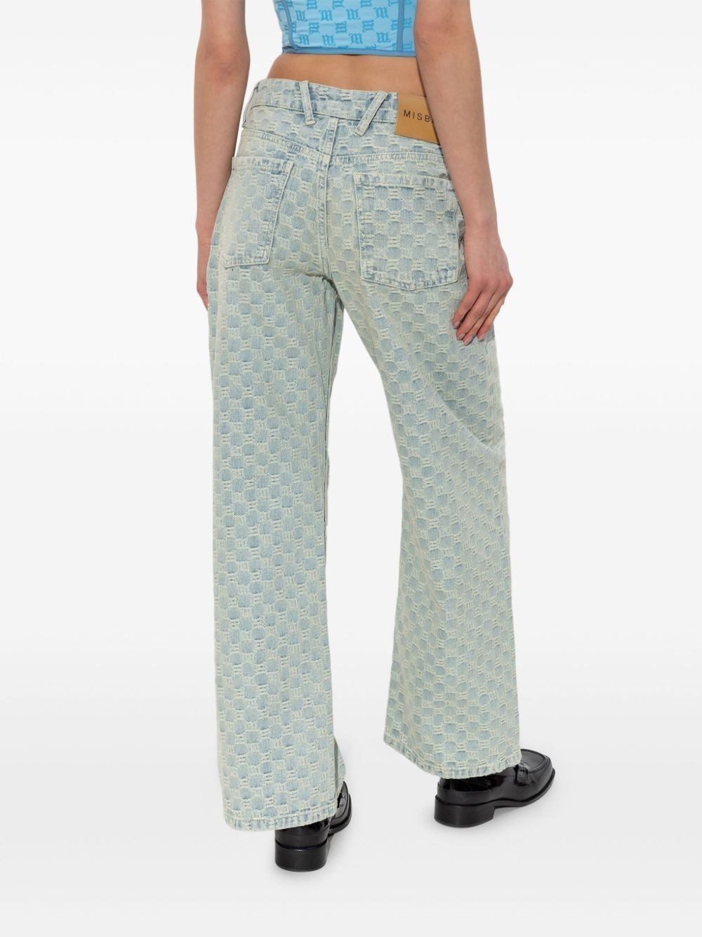 monogram-jacquard jeans - 3