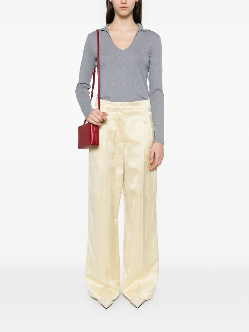 Vince open-neck long-sleeve polo top outlook