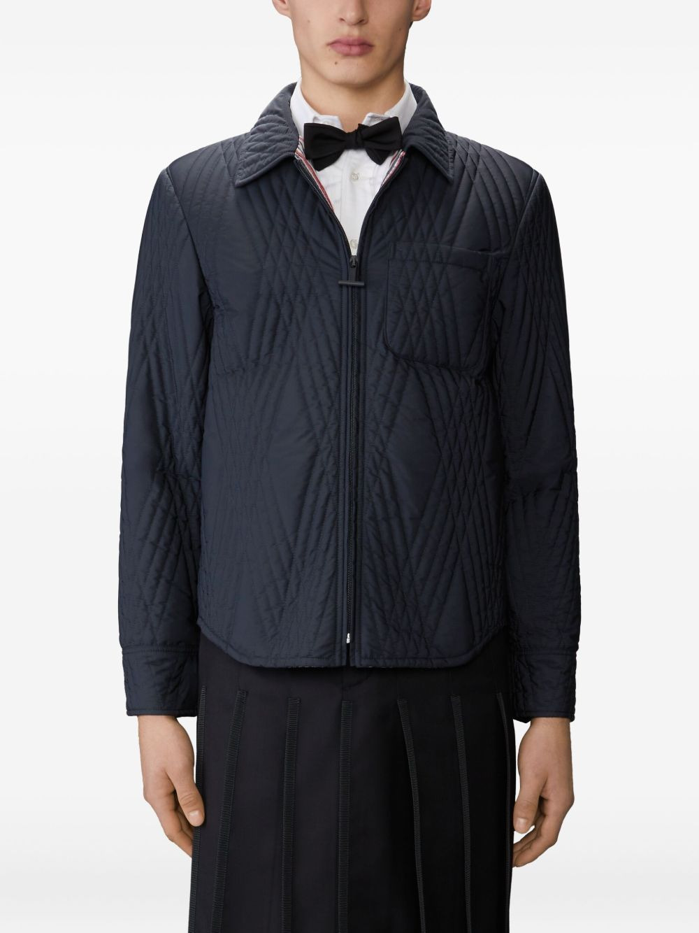 quilted diamond-pattern jacket - 3