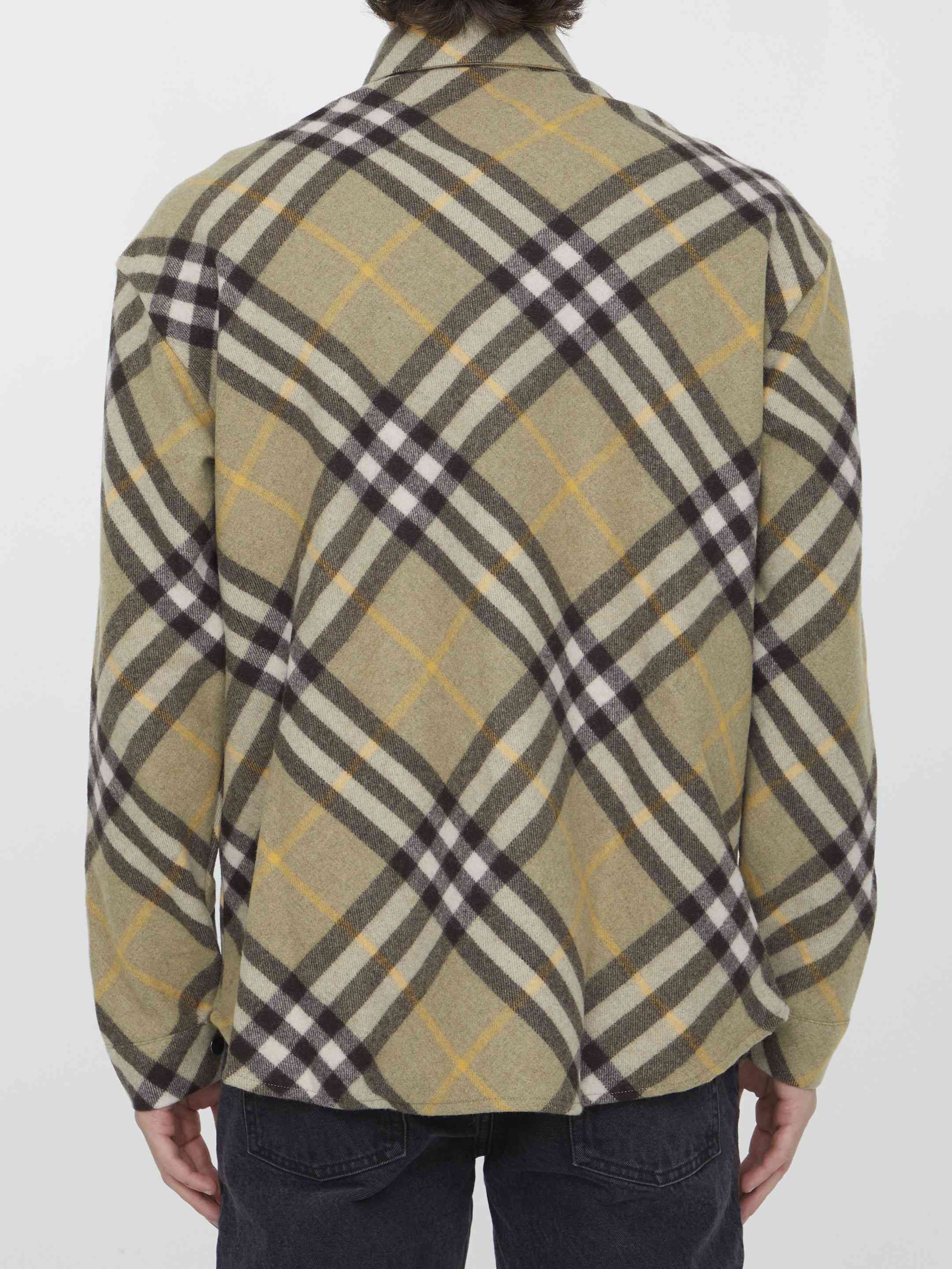Burberry Men Check Wool Shirt - 4