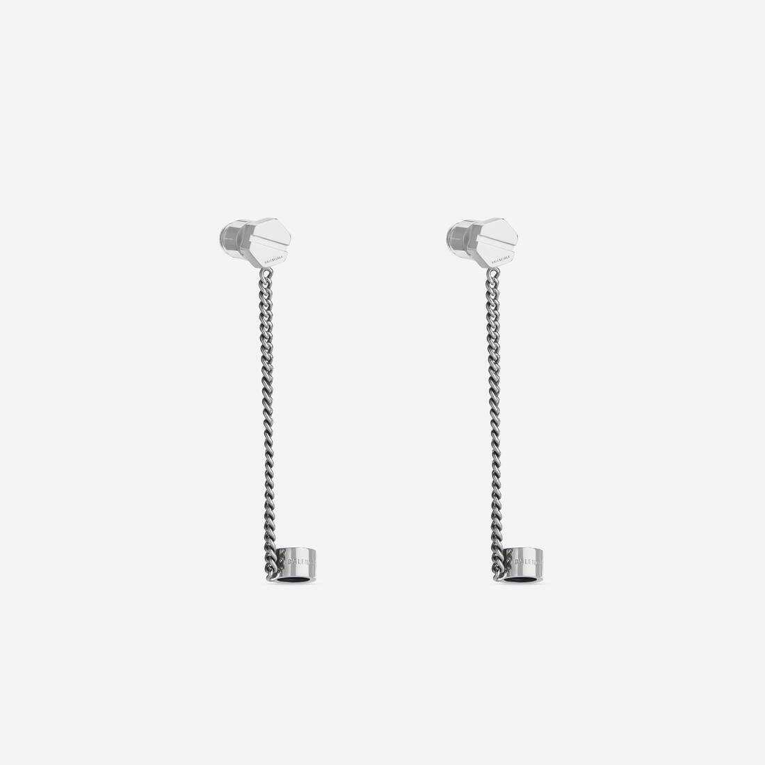 Women's Screw Earrings in Silver - 2