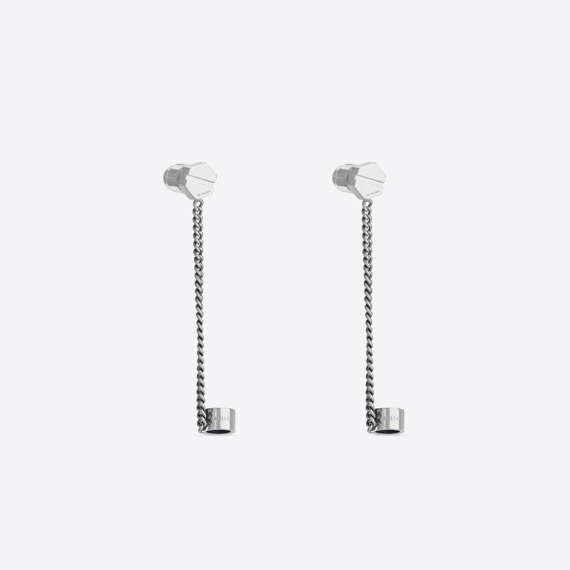 BALENCIAGA Women's Screw Earrings in Silver outlook