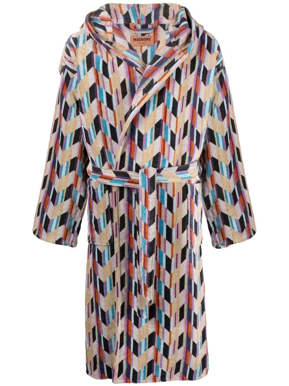 all-over graphic-print bathrobe - 1